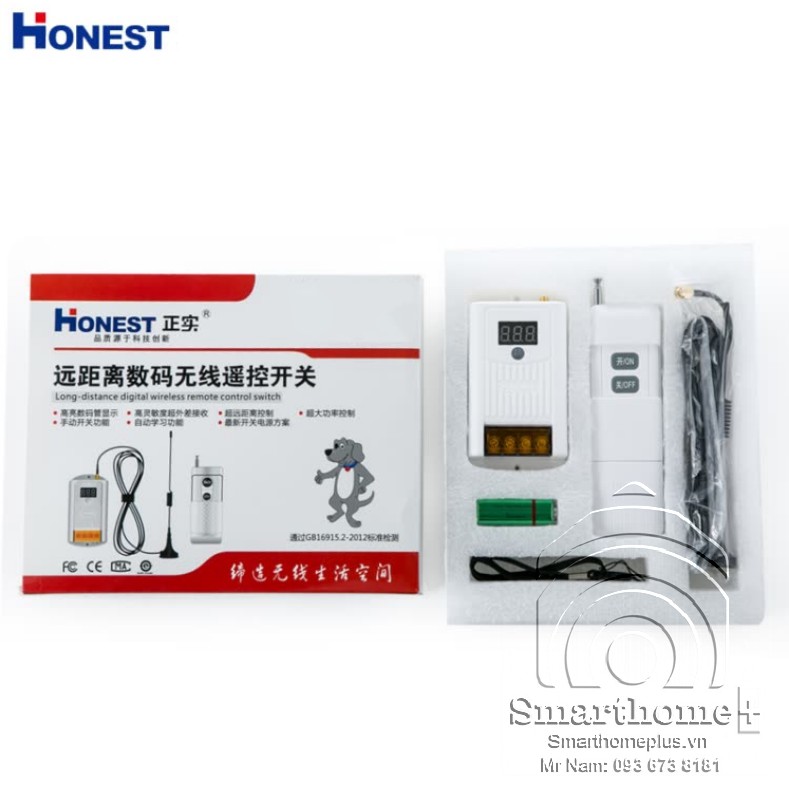 Công Tắc Điều Khiển Từ Xa 5Km 40A Honest HT-7220-5