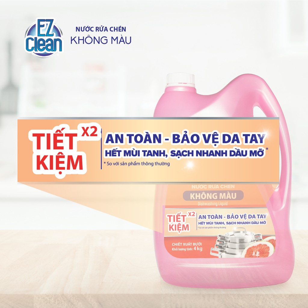 Nước rửa chén EZ CLEAN Hương Bưởi 4Kg