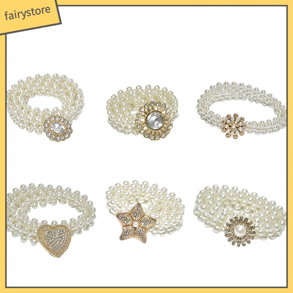 Thắt Lưng Đính Đá / Ngọc Trai Giả Xinh Xắn Cho Nữ