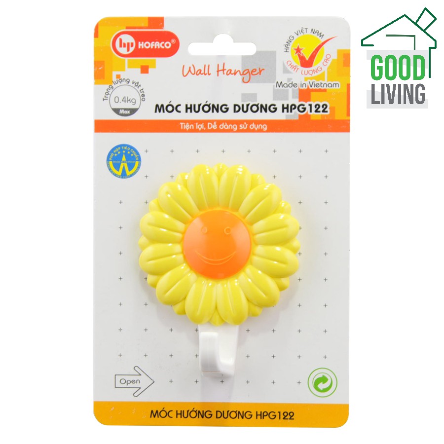 Móc Dán Tường Hoa Hướng Dương Hofaco (Vỉ 1 Cái )