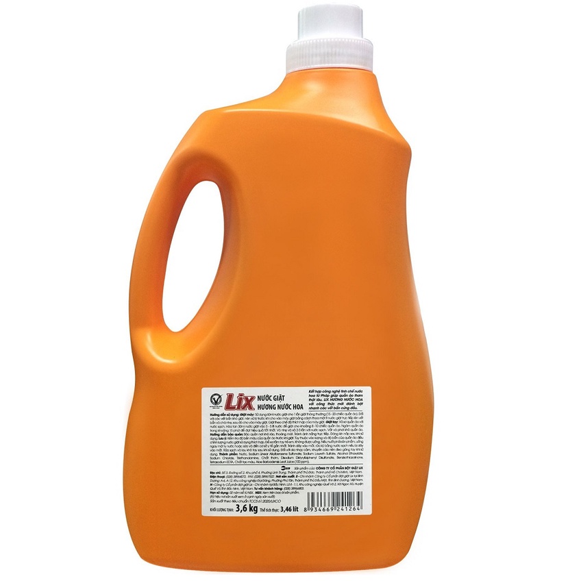 Bộ 2 chai nước giặt Lix hương nước hoa 3.6Kg/ chai - Tẩy sạch cực mạnh vết bẩn - 2C-NGH10