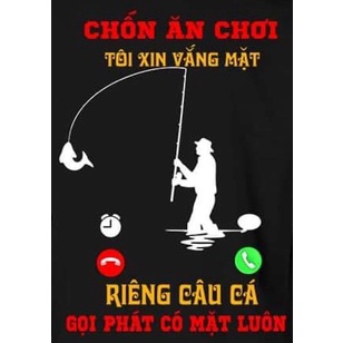 Áo Thun In Logo Câu Cá Cho Cần Thủ Chất Liệu Cotton Thoáng Mát