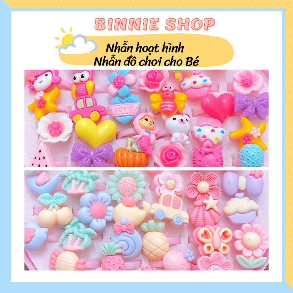 Nhẫn hoạt hình, Nhẫn đồ chơi siêu dễ thương cho Bé Gái - Binnie Shop (Giá 1 cái nhẫn)