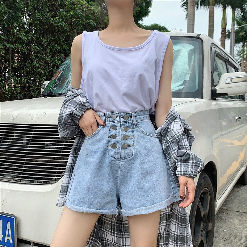 [Hàng có sẵn] Quần shorts jean nữ Ulzzang Quảng Châu QNJ94 | BigBuy360 - bigbuy360.vn