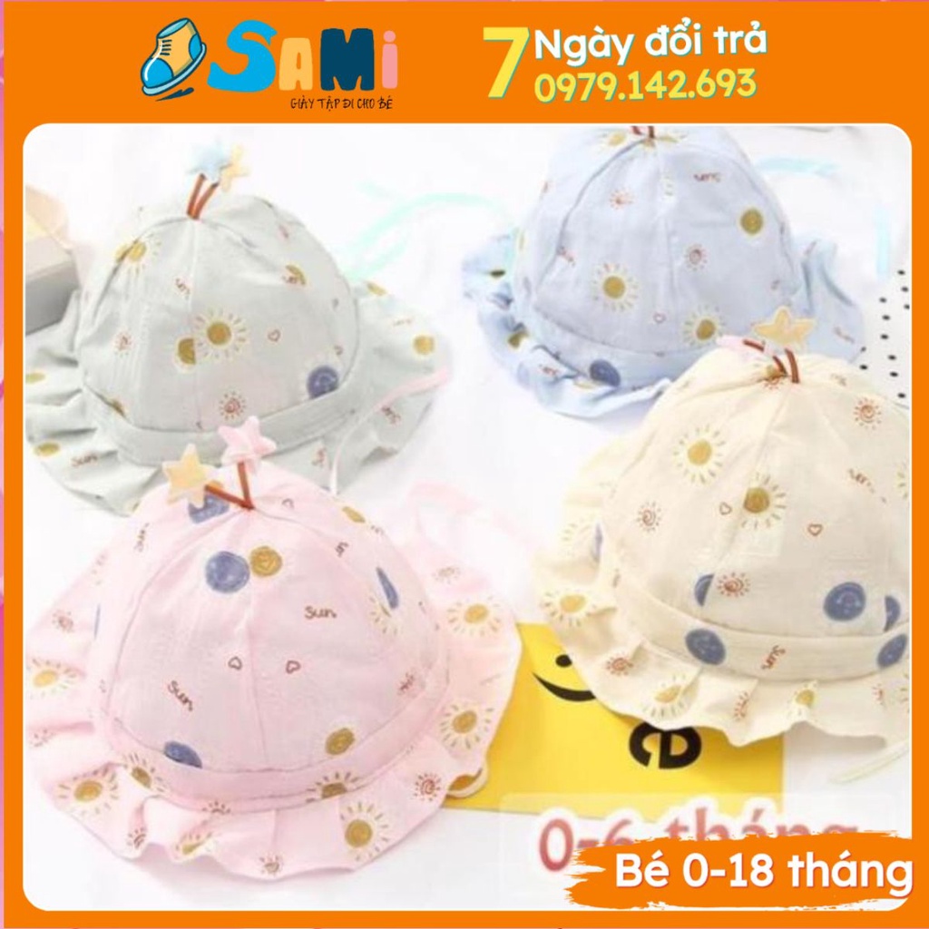 Mũ Nón Trẻ Em Chất liệu Vải, Rộng Vành Bé Gái Đính Nơ Dễ Thương HOT Xuân Hè M01