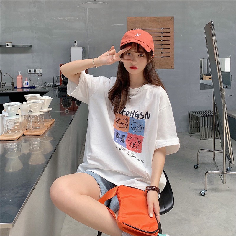 Áo Thun Nam Nữ Tay Lỡ Form Rộng In Hình Thú Cartoon Ulzzang ATV15