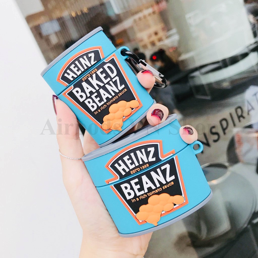 Ốp case Airpods 1/2, Airpods Pro hộp đậu Heinz silicon cao cấp