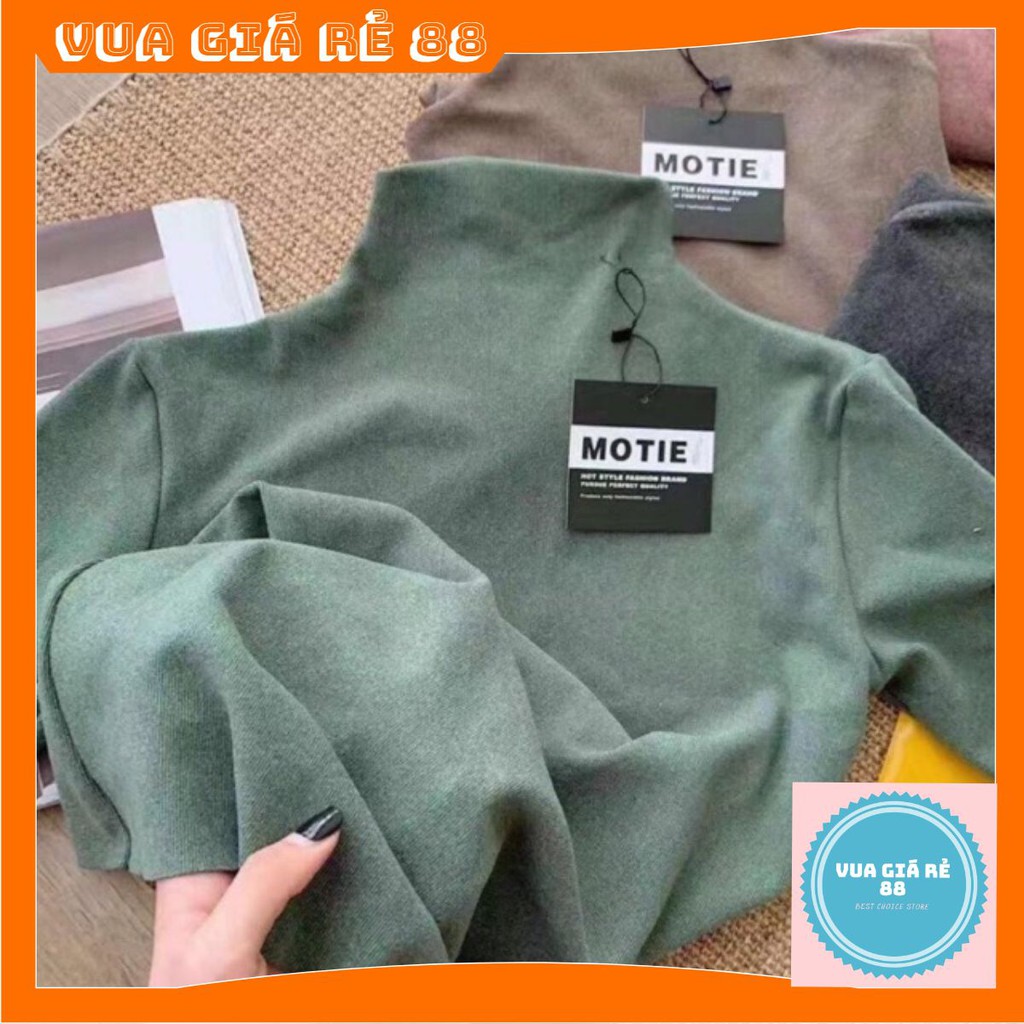 ÁO GIỮ NHIỆT NỮ-ÁO NỮ FORM ÔM 6 MÀU -ÁO MOTIE CỔ 3 PHÂN XUẤT NHẬT GIỮ NHIỆT TỐT