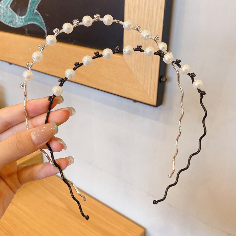 Băng đô thời trang khảm ngọc trai đơn giản phong cách Pháp thanh lịch dành cho nữ