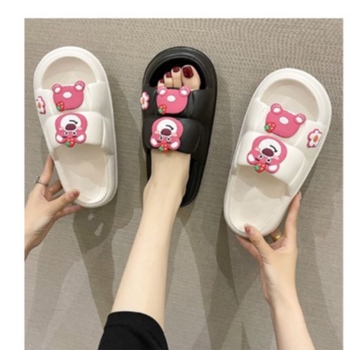 DÉP BÁNH MỲ NỮ DÉP QUAI NGANG HÌNH GẤU SIÊU YÊU ( ĐẶT TĂNG LÊN 2 SIZE)