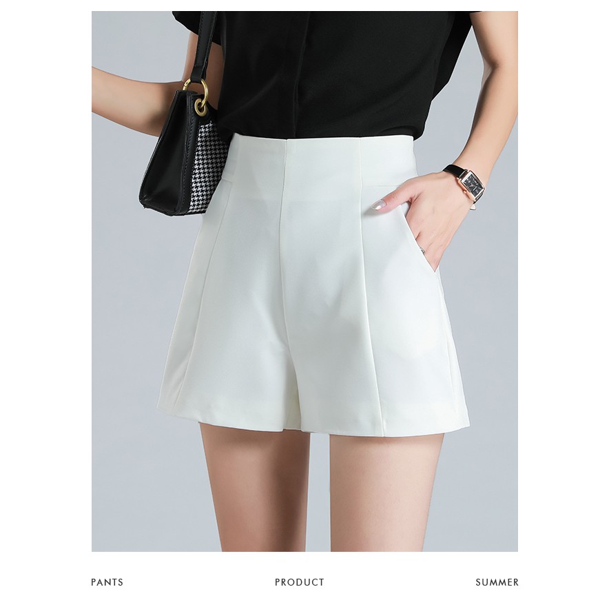 Quần Short Thun Nữ Mặc Nhà Lưng Cao SANMAY Quần Đùi Nữ Ống Rộng Ngắn Đẹp, Sooc Cộc Màu Trắng Đen Hàn Quốc QD004 | BigBuy360 - bigbuy360.vn