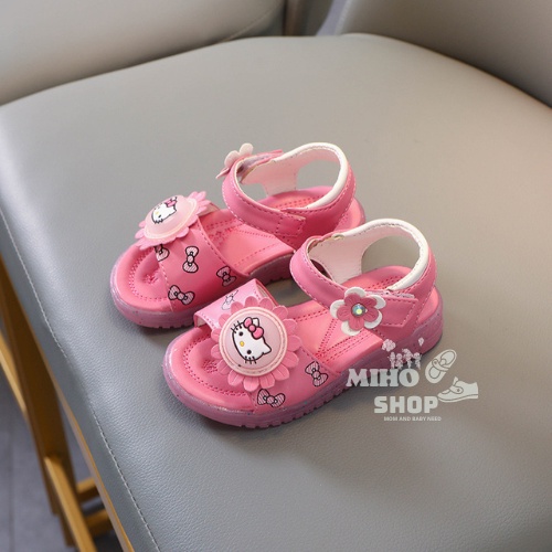 Giày Sandal Kitty Quai Dán Mềm Êm Chân Cho Bé