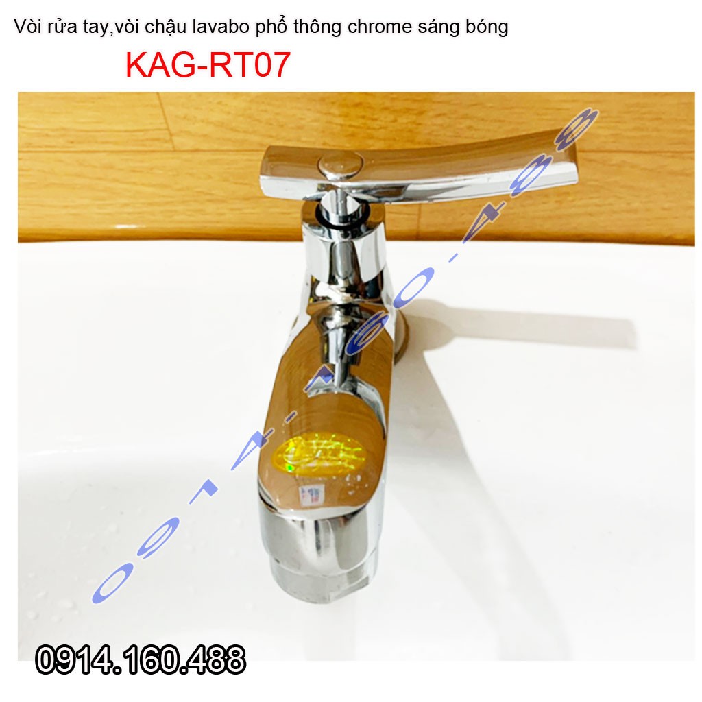 Vòi lavabo lạnh KAG-RT07, vòi chậu rửa mặt tay Kong gạt chome bóng nước mạnh sử dụng tốt siêu bền