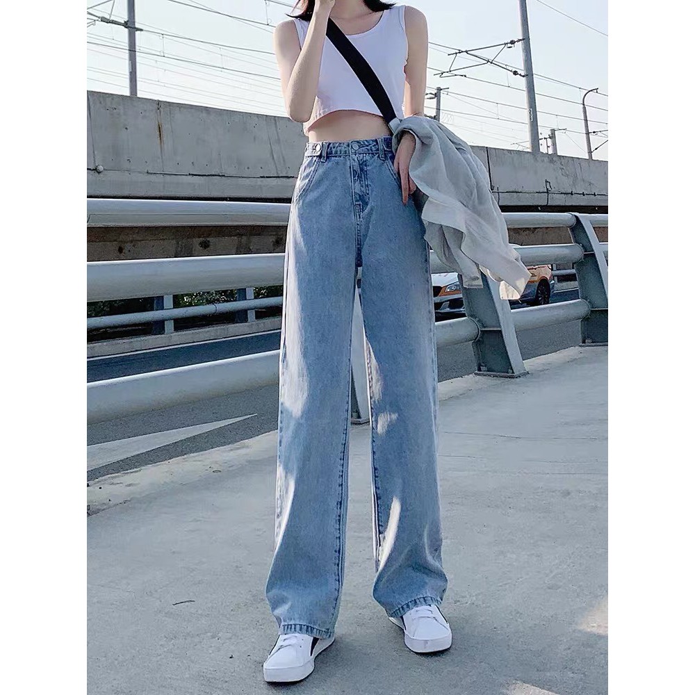 Quần Jeans Ống Rộng SIMPLE JEANS DÀI 100cm BK