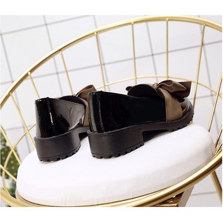 Giày loafer nơ,da bóng