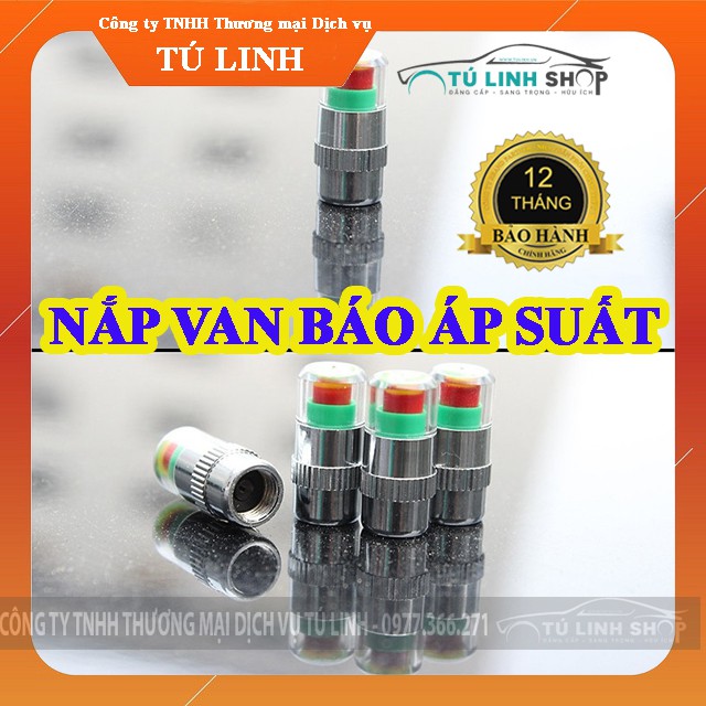 Bộ 4 nắp van ô tô có cảnh báo áp suất lốp