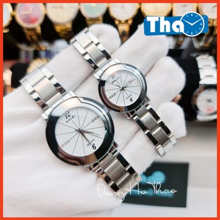 Đồng Hồ Cặp Đôi Nam Nữ Halei 457 Dây Trắng Mặt Trắng Trẻ Trung Siêu Chống Nước