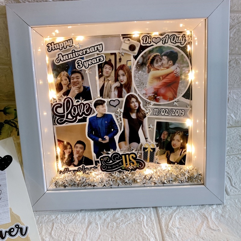 Khung ảnh 3D vát - khung ảnh nổi lòng khung 20x20cm. Thiết kế theo yêu cầu