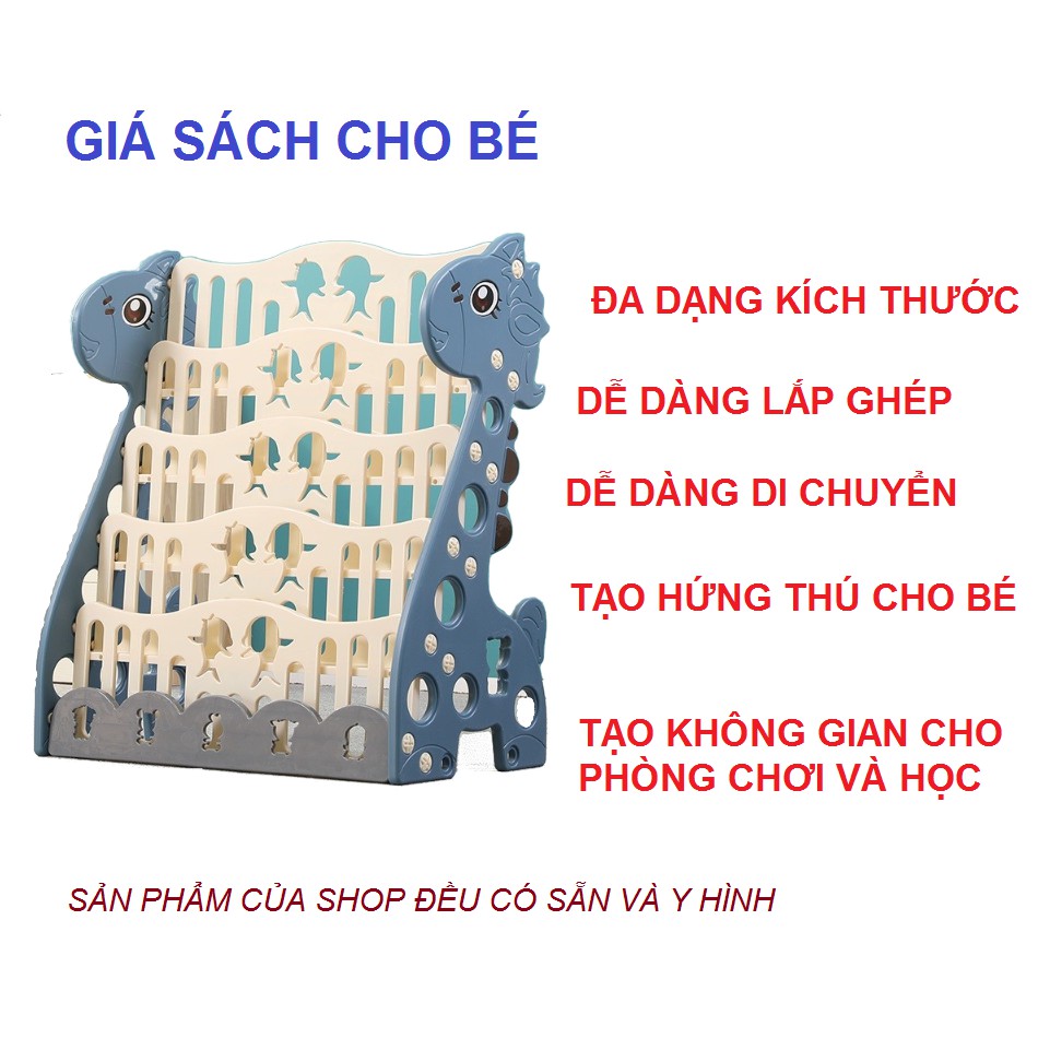 Kệ Sách Cho Bé [𝟑 𝐓𝐀̂̀𝐍𝐆] Giá Sách Nhựa lắp Ghép Thông Minh