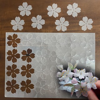 Hoa anh đào nhựa co nhiệt plastic shrink cắt sẵn làm thủ công handmade diy