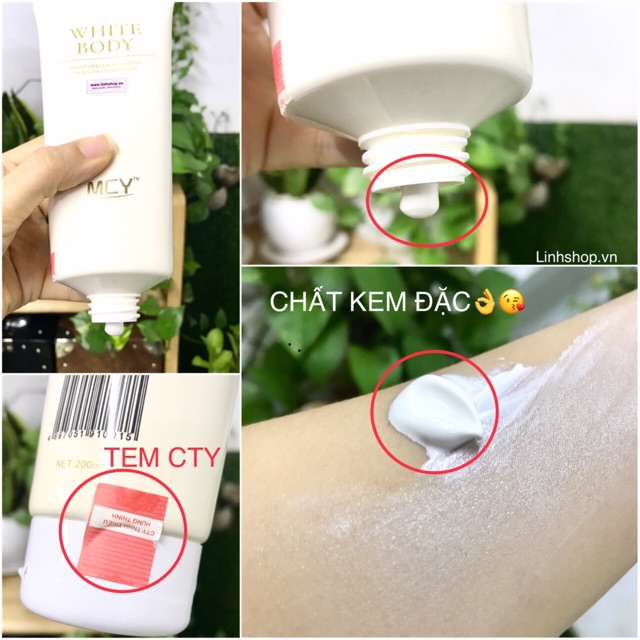 Kem White body MCY makeup trắng da chống nắng hoàn hảo (hàng có tem)