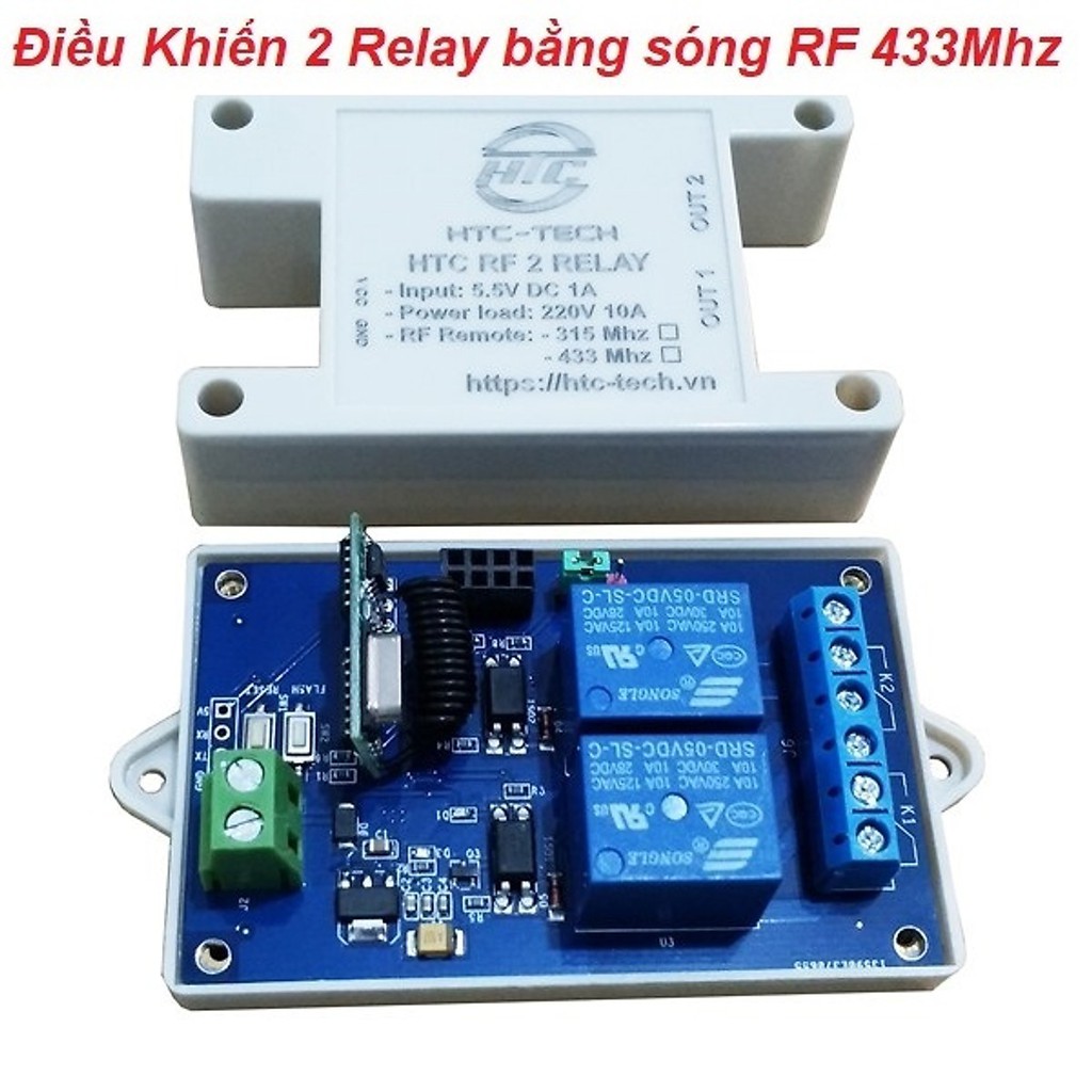 Bộ điều khiển thiết RF 2 Relay 433Mhz