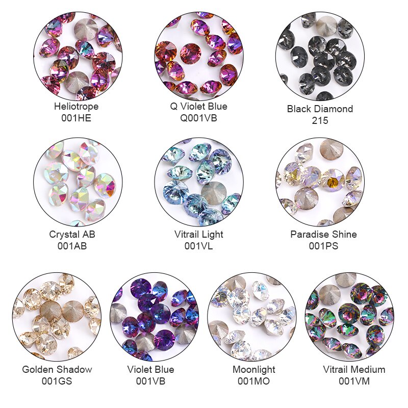 Set 10 Viên Đá Pha Lê Swarovski 5mm Dùng May Trang Trí Quần Áo / Vòng cổ DIY