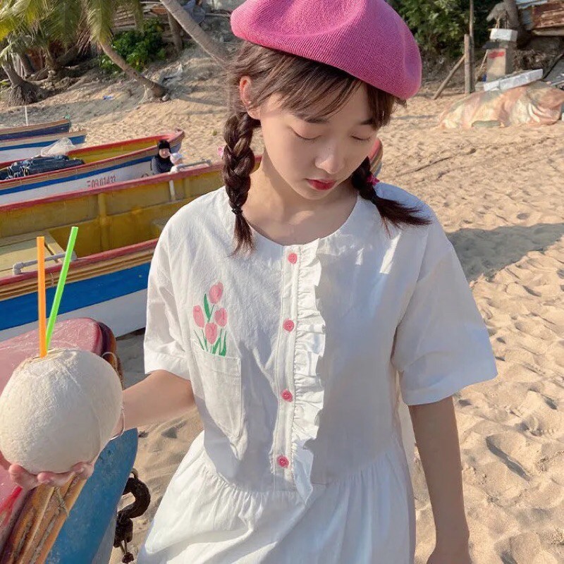 VÁY BABY DOLL TRẮNG THÊU HOA | BigBuy360 - bigbuy360.vn