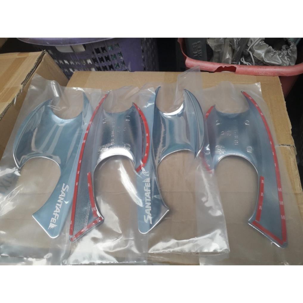 Ốp tay nắm, hõm cửa xe Hyundai Santafe 2019-2023 - mạ crom sáng bóng, cao cấp