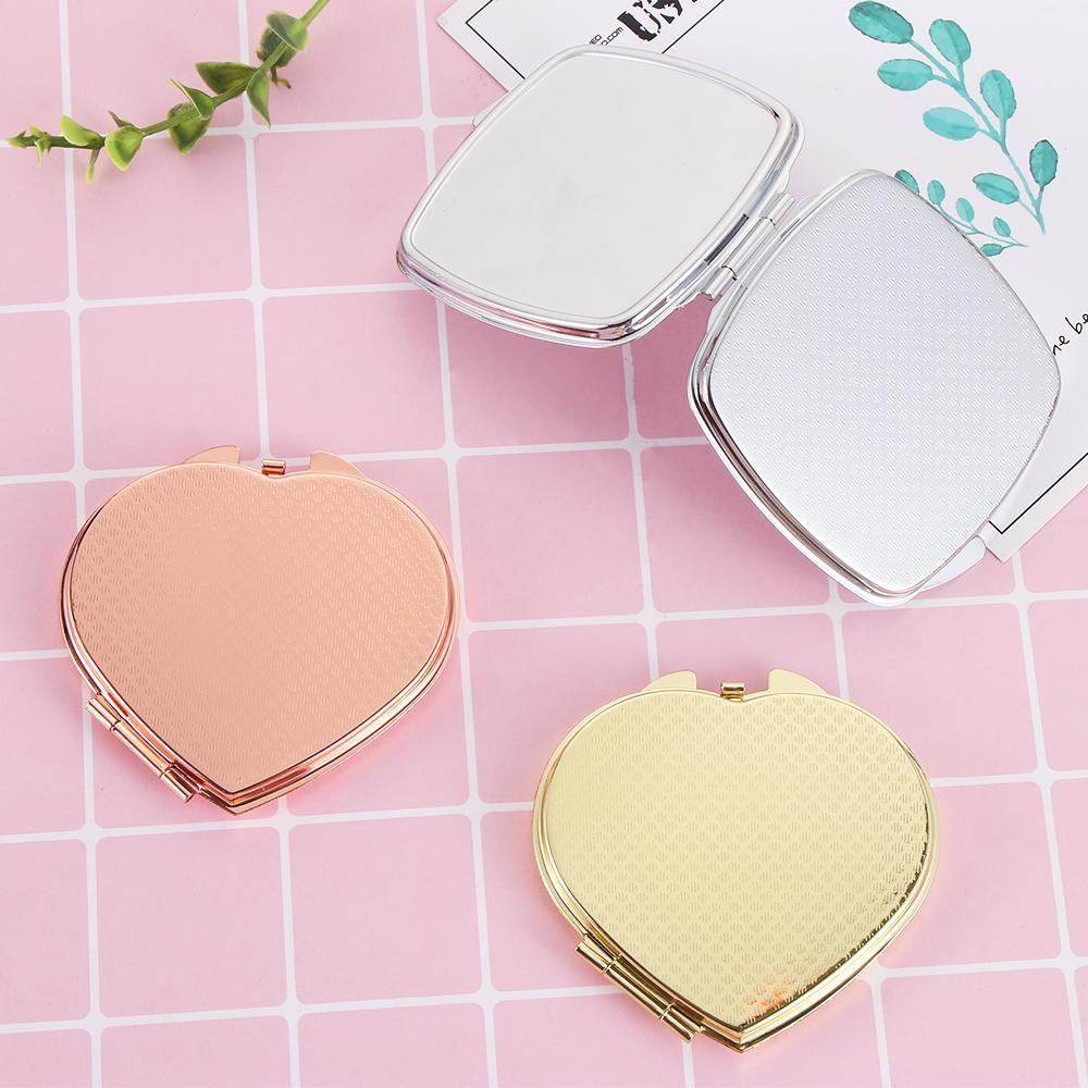 Gương Trang Điểm Mini Bằng Kim Loại Họa Tiết Hoa Hồng Thời Trang Cho Nữ