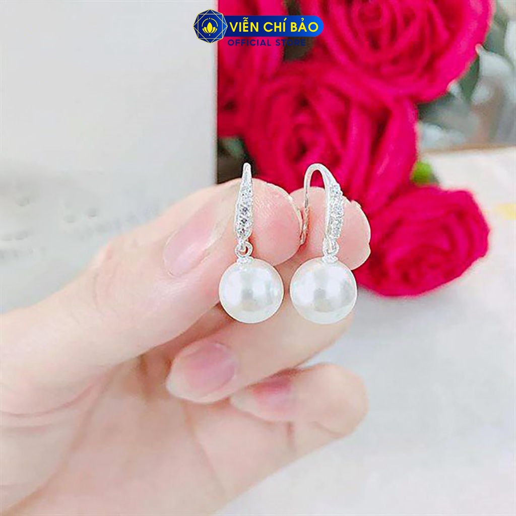 Bông tai bạc nữ quả cầu dạng móc câu chất liệu bạc 925 thời trang phụ kiện trang sức nữ Viễn Chí Bảo B400482