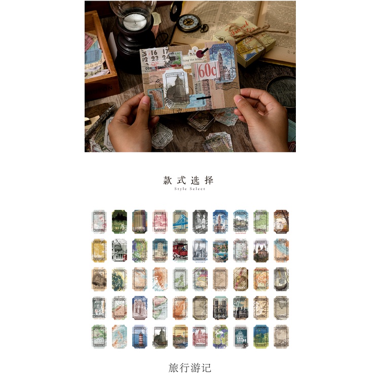 Set 100 Giấy Ghi Chú Phong Cách Vintage Sáng Tạo