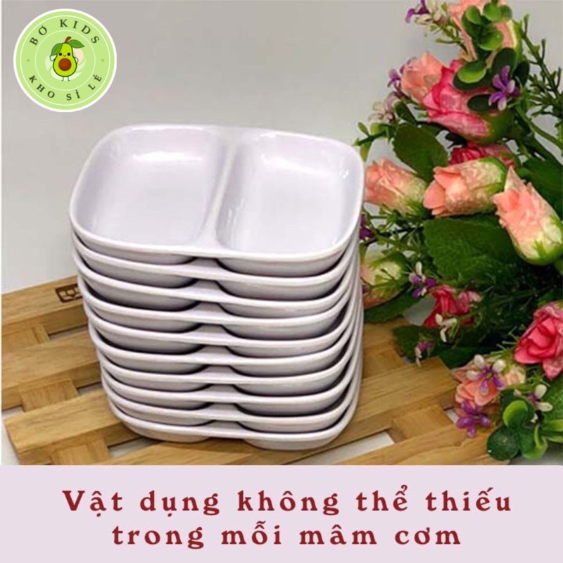 Bát đựng nước chấm, đĩa chấm 2 ngăn,chén đựng gia vị nhựa Việt Nhật