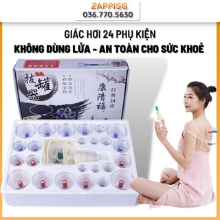 Giác Hơi 24 phụ kiện, Giác Hơi Chân Không An Toàn Tuyệt Đối, bảo hành toàn quốc