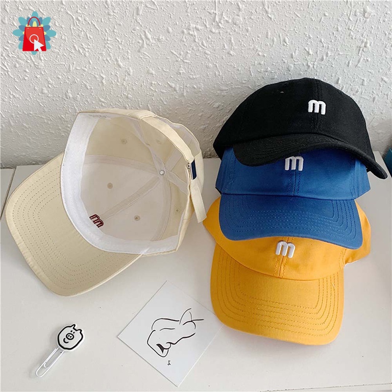 Mũ lưỡi trai thời trang thêu chữ M phong cách hip hop kiểu mùa hè Hàn Quốc năng động trẻ trung dành cho cả nam và nữ