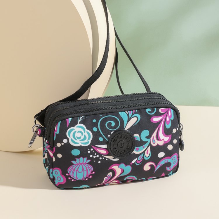 Túi Đeo Vai Hình Vuông Cỡ Nhỏ Vải Oxford Thiết Kế Khóa Kéo Độc Đáo Thời Trang