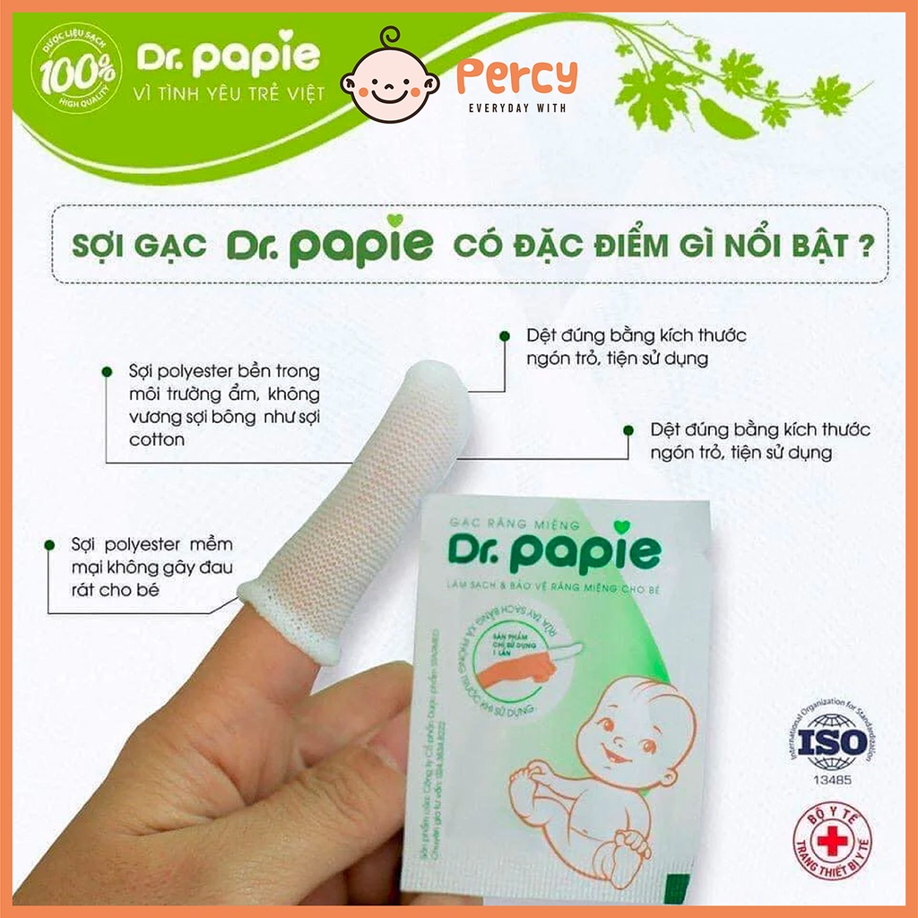 Gạc Rơ Lưỡi Dr Papie Vệ Sinh Răng Miệng Cho Bé