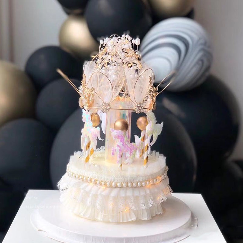 Set 5 Mô Hình Kỳ Lân Trang Trí Bánh Kem Sinh Nhật