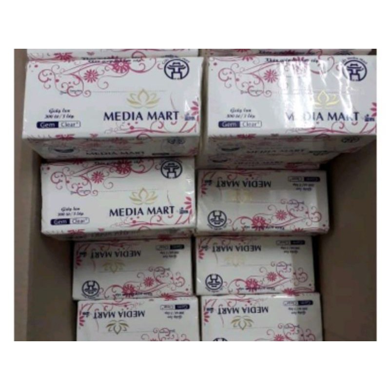 SALE  SÔC COMBO 12 gói khăn giấy rút đa năng MEDIA MART 3 lớp loại tốt, 300 tờ