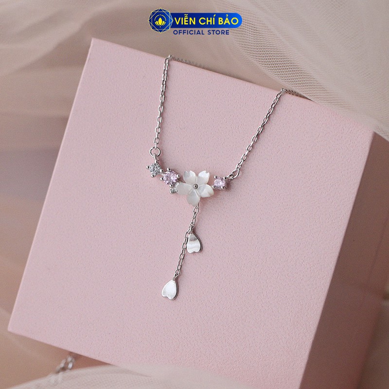 Dây chuyền bạc nữ mặt Hoa Anh Đào chất liệu bạc 925 thời trang phụ kiện trang sức nữ Viễn Chí Bảo D400513