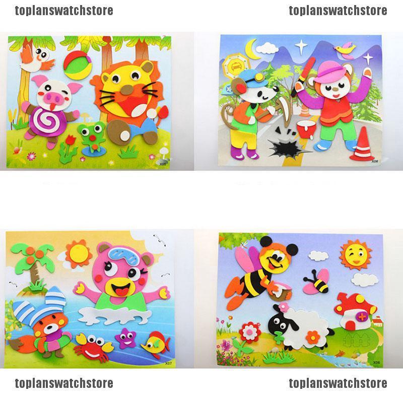 Topl❤❤1 X Miếng Dán EVA Tự Dính Họa Tiết Ngẫu Nhiên Trang Trí Thủ Công DIY