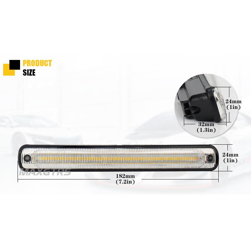 Bộ 2 đèn LED DRL MAXGTRS 36SMD 2835 28W 12V IP67 chống thấm nước chuyên dụng cho xe hơi
