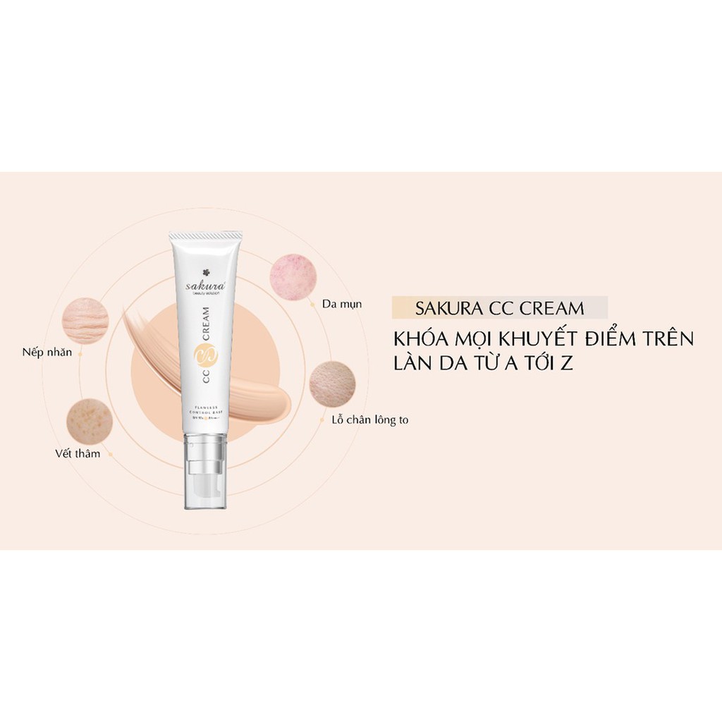 [TOP BÁN CHẠY] Kem trang điểm Sakura CC Cream Flawless Control Base SPF50+ PA++++ | BigBuy360 - bigbuy360.vn
