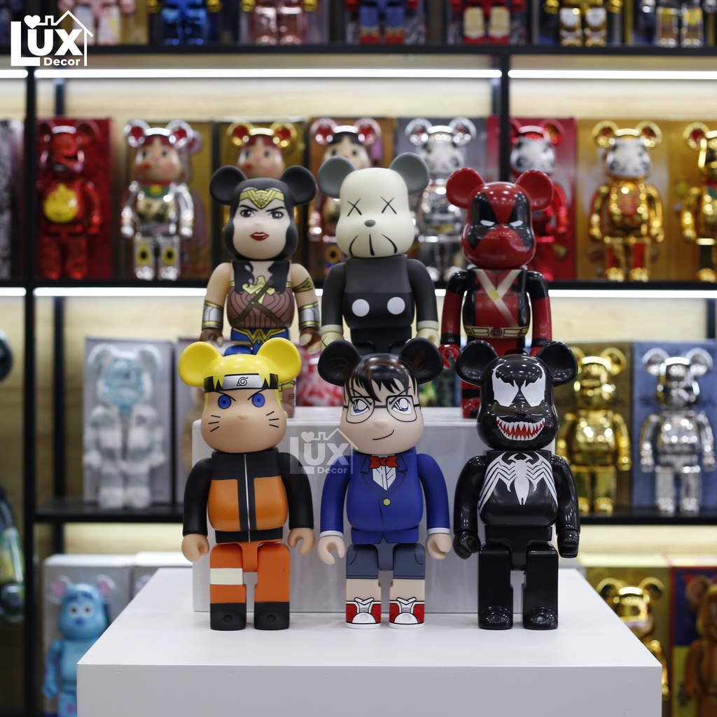 Mô Hình BEARBRICK 400% nhân vật Marvel, DC, siêu anh hùng  trang trí, decor ,quà tặng