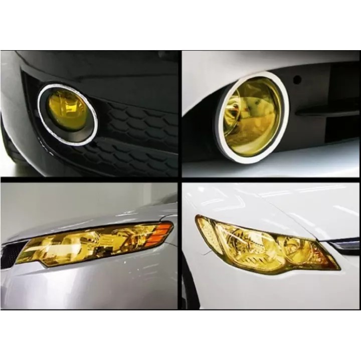 Nhãn Dán Phim Màu Vàng 30*120Cm Nhãn Dán Cho Xe Hơi Đèn Sương Mù Đèn Pha Nhãn Dán Đề Can Thay Đổi Màu Chống Nước-OTLZ