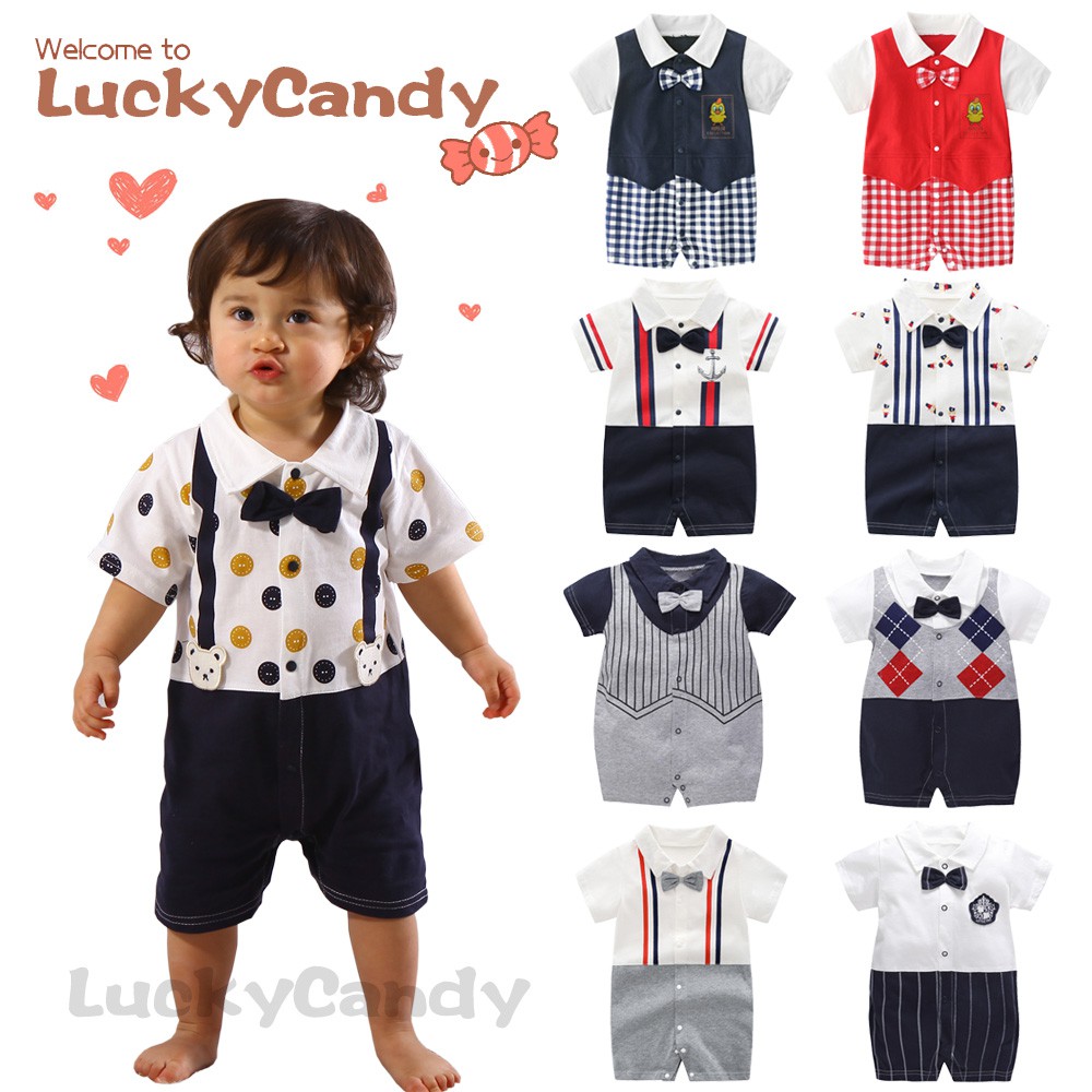 Áo Liền Quần LUCKYCANDY Đáng Yêu Có Nơ Cho Bé