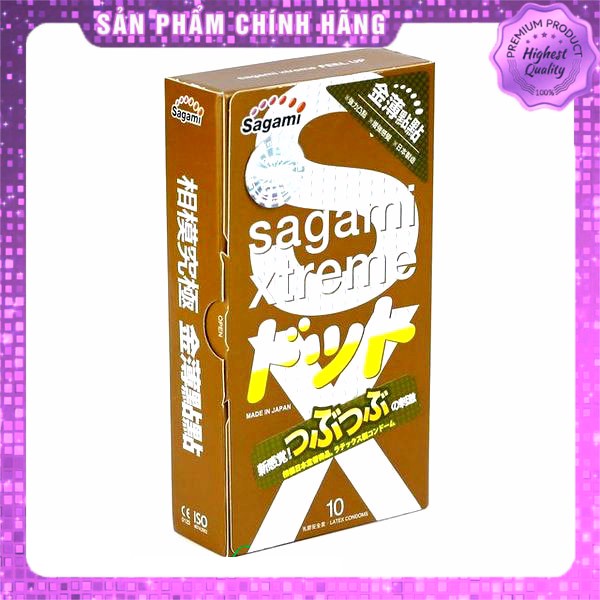 Bao cao su gân gai cao cấp 10 chiếc Sagami Feel Up