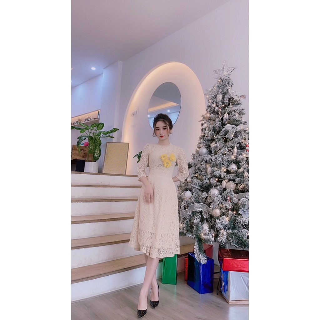 Áo Dài Cách Tân Cổ Ren Tay Lỡ Hàng Thiết Kế Kèm Chân Váy | BigBuy360 - bigbuy360.vn