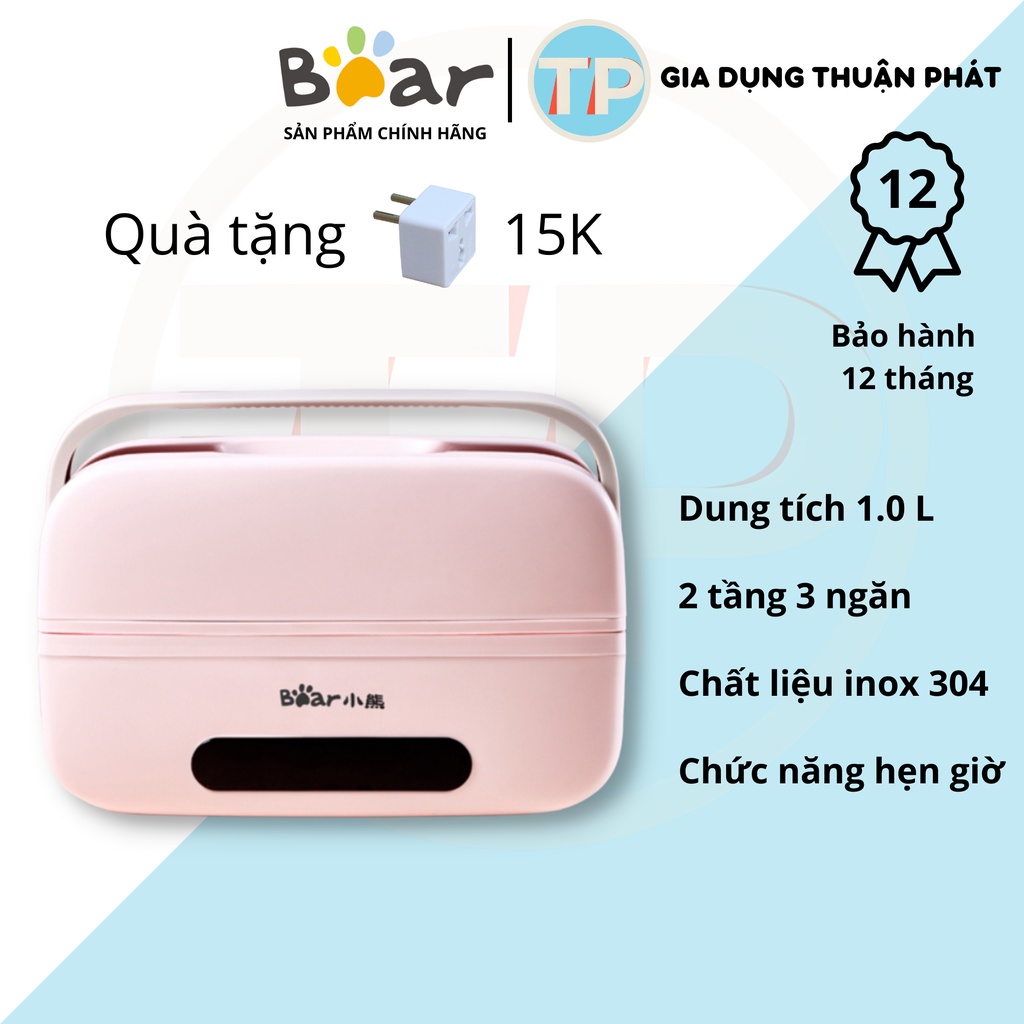 Hộp cơm cắm điện hẹn giờ DFH-B10T6, 1.0 lít, sử dụng để nấu, hâm nóng, giữ nhiệt cho thức ăn, dùng inox 304