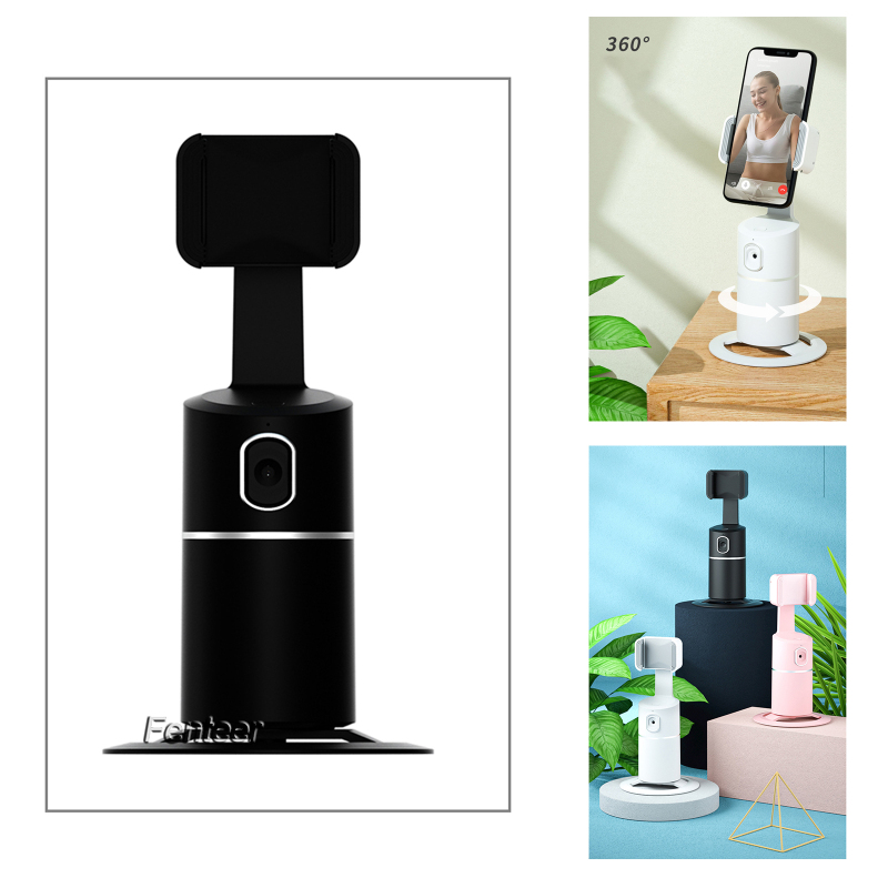 [FENTEER]Auto Face Tracking Tripod 360 Rotation Phone Camera Mount with Selfie Ring Light No App Battery Operated Smart Shooting Holder for Live Vlog